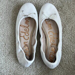 Sam Edelman Felicia Flats - 9 - White Leather